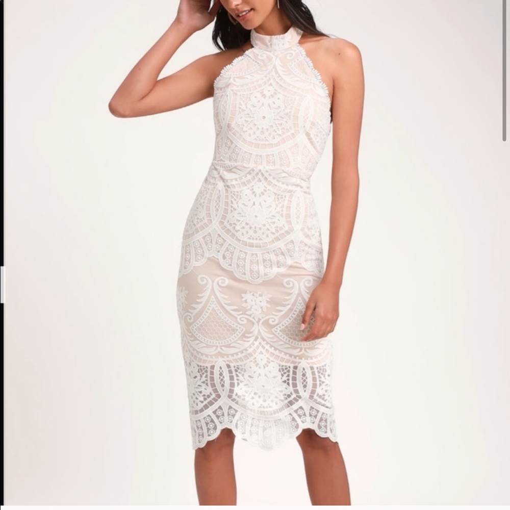 White Halter dress